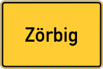 Place name sign Zörbig