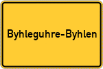 Place name sign Byhleguhre-Byhlen