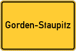 Place name sign Gorden-Staupitz