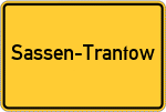 Place name sign Sassen-Trantow