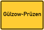 Place name sign Gülzow-Prüzen