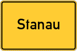Place name sign Stanau
