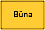 Place name sign Büna