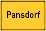 Place name sign Pansdorf
