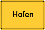 Place name sign Hofen