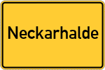 Place name sign Neckarhalde