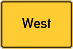 Place name sign West