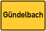 Place name sign Gündelbach
