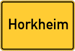 Place name sign Horkheim