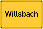 Place name sign Willsbach