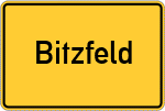 Place name sign Bitzfeld