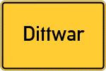 Place name sign Dittwar