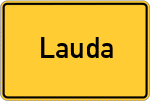 Place name sign Lauda