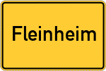 Place name sign Fleinheim