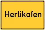 Place name sign Herlikofen