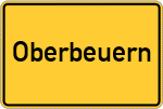 Place name sign Oberbeuern