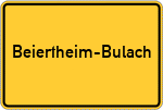 Place name sign Beiertheim-Bulach