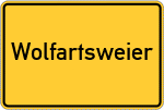 Place name sign Wolfartsweier