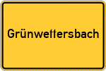 Place name sign Grünwettersbach