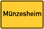 Place name sign Münzesheim