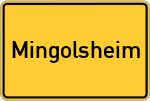 Place name sign Mingolsheim