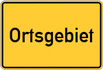 Place name sign Ortsgebiet