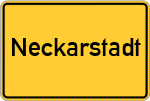 Place name sign Neckarstadt
