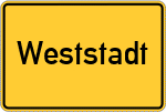 Place name sign Weststadt
