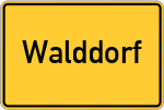 Place name sign Walddorf