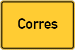 Place name sign Corres