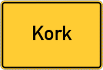 Place name sign Kork
