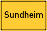 Place name sign Sundheim