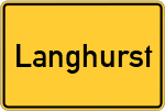 Place name sign Langhurst