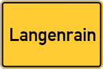 Place name sign Langenrain