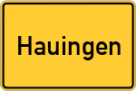 Place name sign Hauingen