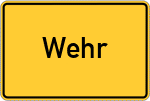 Place name sign Wehr