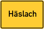 Place name sign Häslach