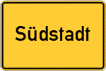 Place name sign Südstadt
