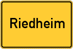 Place name sign Riedheim