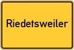 Place name sign Riedetsweiler