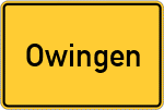 Place name sign Owingen