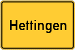 Place name sign Hettingen