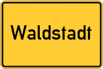 Place name sign Waldstadt