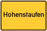 Place name sign Hohenstaufen