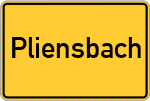 Place name sign Pliensbach