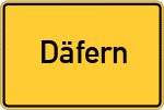 Place name sign Däfern