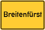 Place name sign Breitenfürst