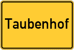Place name sign Taubenhof