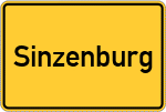 Place name sign Sinzenburg