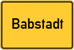 Place name sign Babstadt